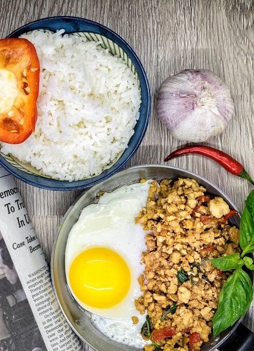Basil Chicken over Rice